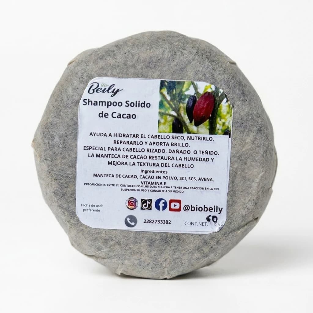 Shampoo Sólido de Cacao 60 grs